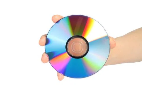 Hand with cd disc Stock Photos