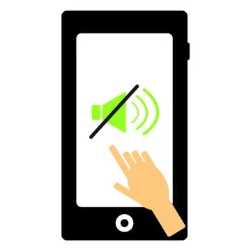 Hand with cell phone on white background Stock Illustration