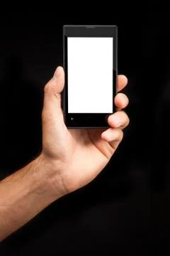Hand with cellphone Stock Photos