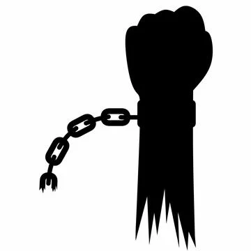 A hand with a chain around it. Concept of oppression and captivity. Suitable For Stock Illustration