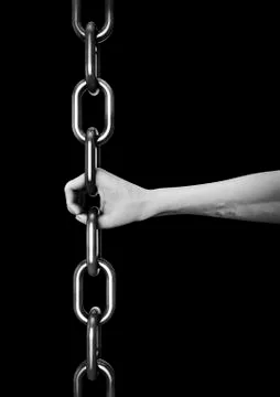 Hand chain link connection Illustrazione stock