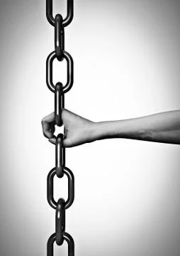 Hand chain link connection Stock-Illustration