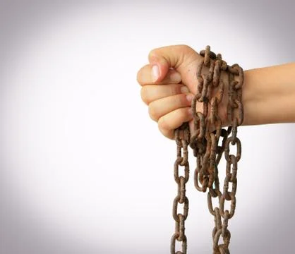 Hand with chain Stock Photos