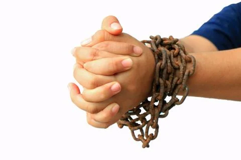 Hand with chain Stock Photos