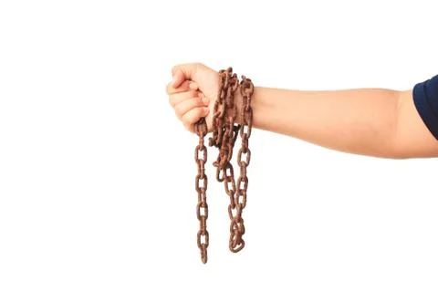 Hand with chain Stock Photos
