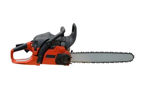 Hand chainsaw isolated on white background Stock Photos