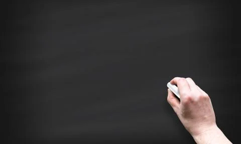 Hand with chalk starting to write Stock Illustration