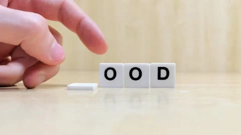 A hand changing the word good to bad with letters Stock Footage 246608798