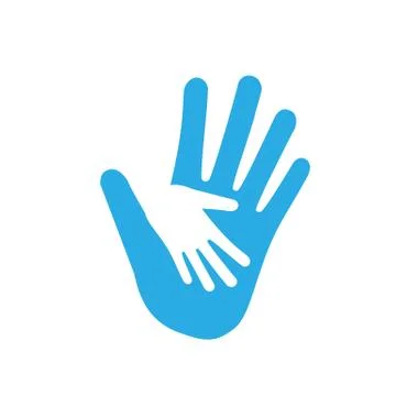 Hand, charity, caring, icon. Vector illustration, flat design. Illustrazione stock