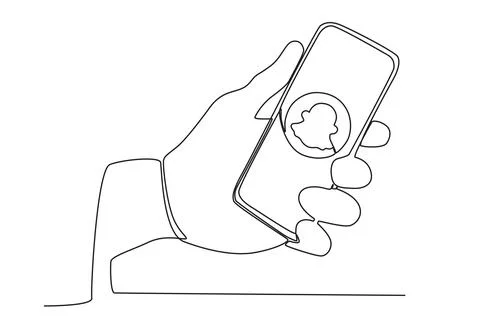 A hand is chatting on Snapchat Stock Illustration