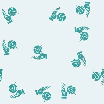 Hand check mark glyph seamless pattern Stock Illustration