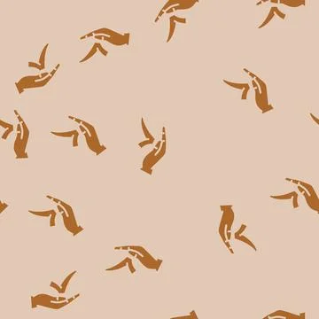 Hand check mark glyph vector seamless pattern イラスト素材