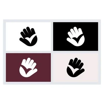 Hand Check Mark Icon Set for Business Validation 库存插图
