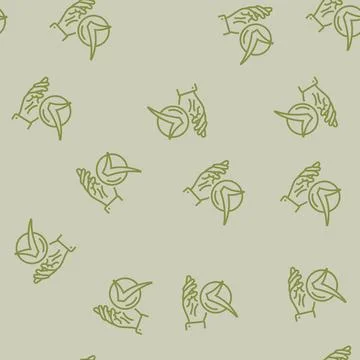 Hand check mark line seamless pattern Illustrazione stock