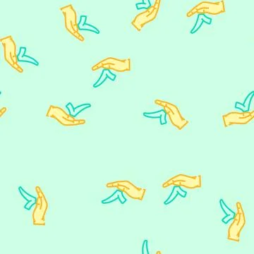Hand check mark vector seamless pattern Stock Illustration