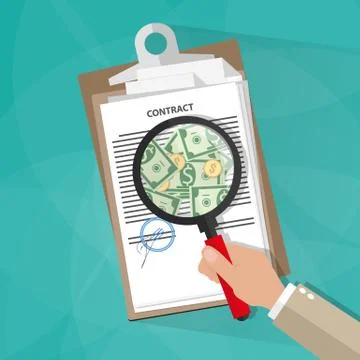 Hand checking contract Stock Illustration