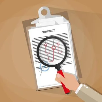Hand checking contract Stock Illustration
