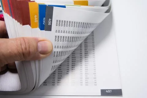Hand checking out the catalog - browsing Stock Photos