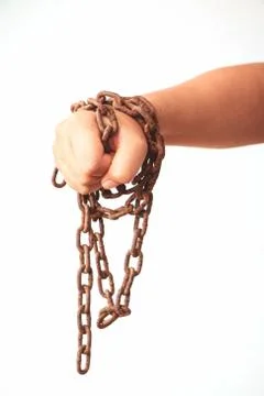 Hand with chian Stock Photos