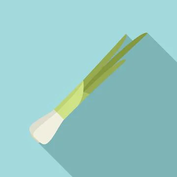Hand chive icon flat vector. Fresh onion Illustrazione stock