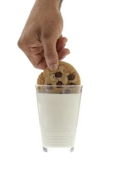 Hand with choco chips Stock Photos