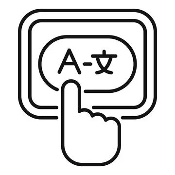 Hand choosing language option on tablet interface Stock Illustration