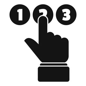 Hand choosing number two in circles making decision 스톡 일러스트