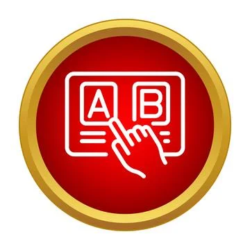 Hand choosing option a in an ab test Illustrazione stock