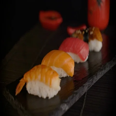 Hand with chopsticks taking sushi. Close-Up view Stock Footage 69720654