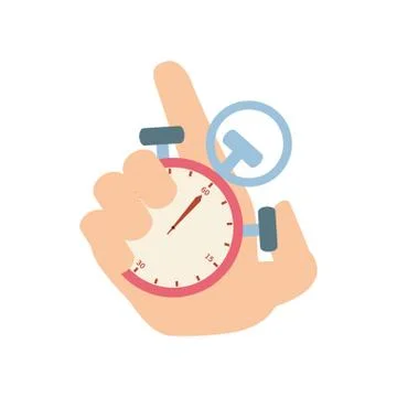 Hand with chronometer time isolated icon Illustrazione stock
