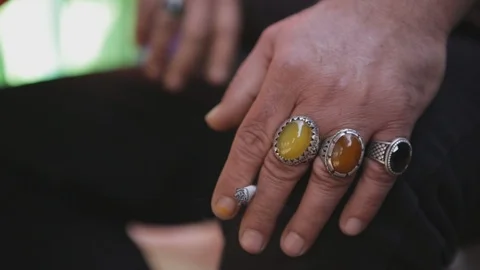 Hand Cigarette And Rings 스톡 동영상 102177808