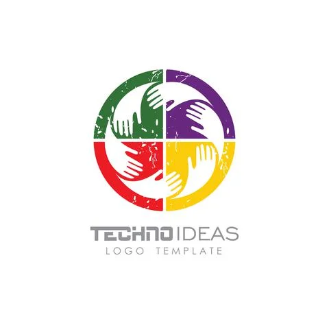 Hand Circle Design Ideas Stock Illustration