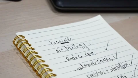 Hand Circling AI Strategy Notes Stock Footage 340201982