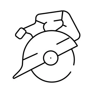 Hand circular power saw icon tool woodworking Ilustración de archivo