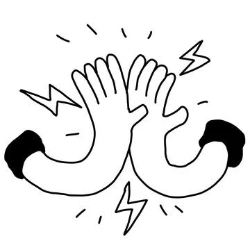 Hand clap, give five gesture Stock Illustration