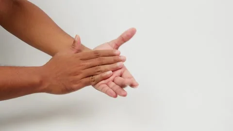 Hand Clapping Gesture in Close Up Stock Footage 327852609