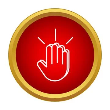 Hand clapping icon representing applause and success celebration Stock Illustration