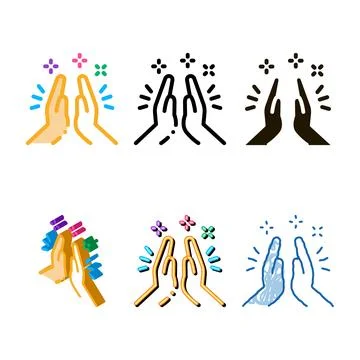 Hand clapping icon vector variants outline Stockillustratie