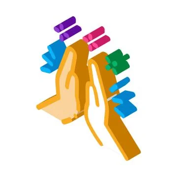 Hand Clapping Isometric Icon Vector Illustration Stock Illustration
