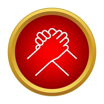 Hand clasping icon symbolizing teamwork partnership and solidarity Ilustración de archivo