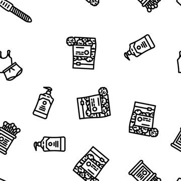 Hand clean soap virus vector seamless pattern Stock Illustration