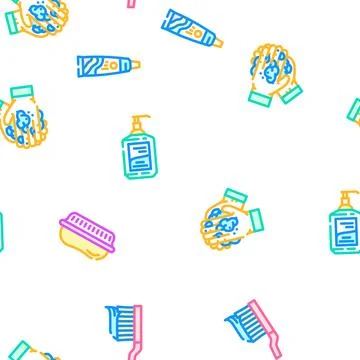 Hand clean soap virus vector seamless pattern Stock Illustration