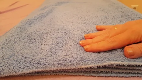 Hand clean towel Stock Footage 87203171