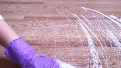 Hand cleaning the floor in the room Stock Footage 335203636
