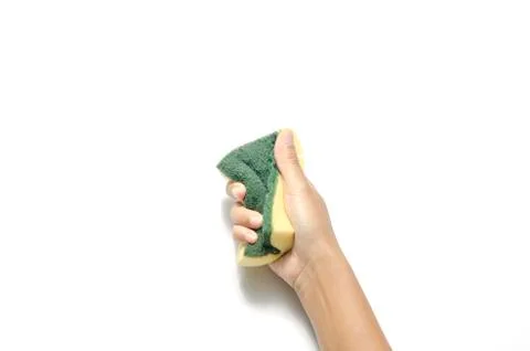 Hand with cleaning sponge Stock Photos