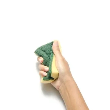 Hand with cleaning sponge Stock Photos