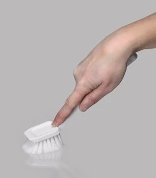 Hand cleans with brush Stock Photos