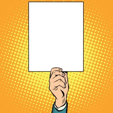 Hand with a clear plate poster Stock-Illustration