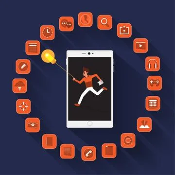 Hand Click App Stock Illustration