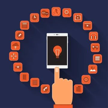 Hand Click App Stock Illustration